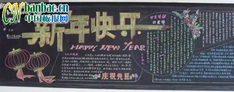 两款庆元旦“新年快乐”主题黑板报
