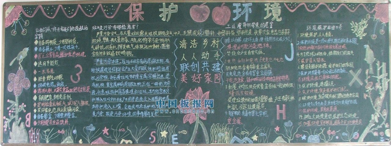 美丽中国清洁乡村黑板报