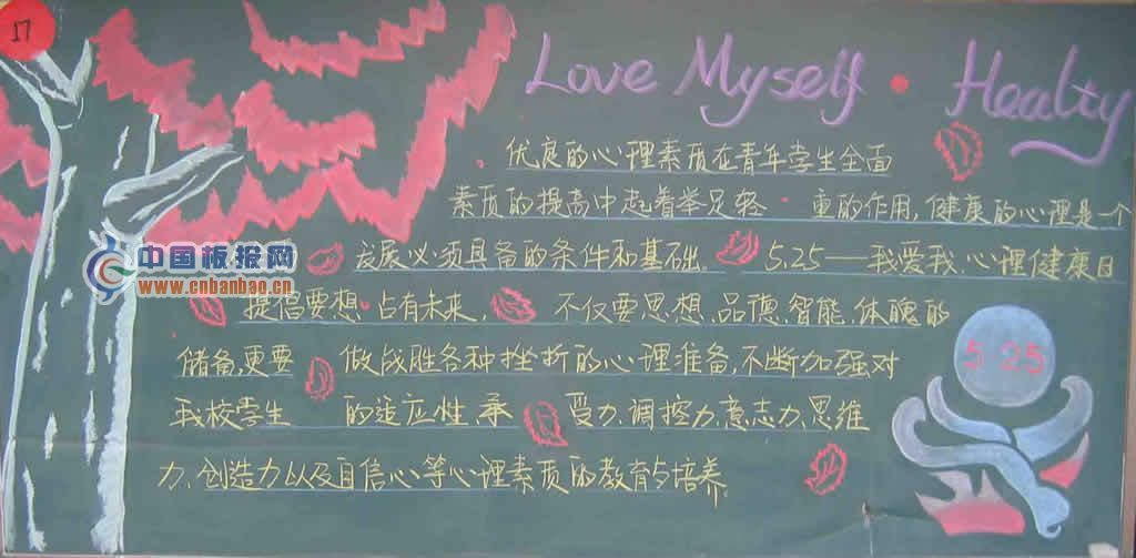 5.25心理健康节黑板报-love mysey?healty