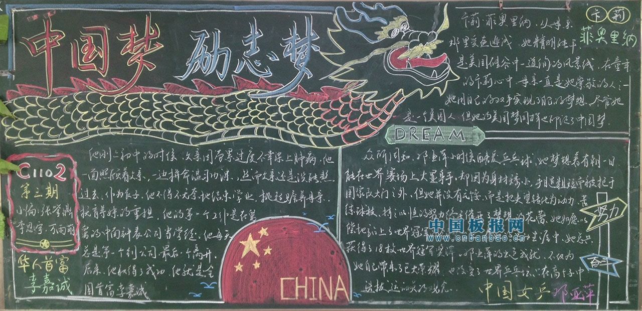 中国梦励志梦黑板报图片