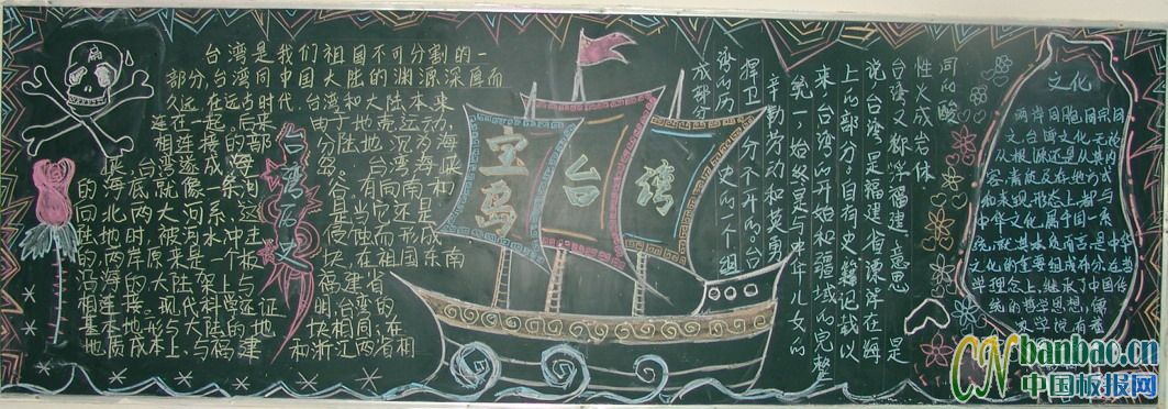 宝岛台湾黑板报版面设计图