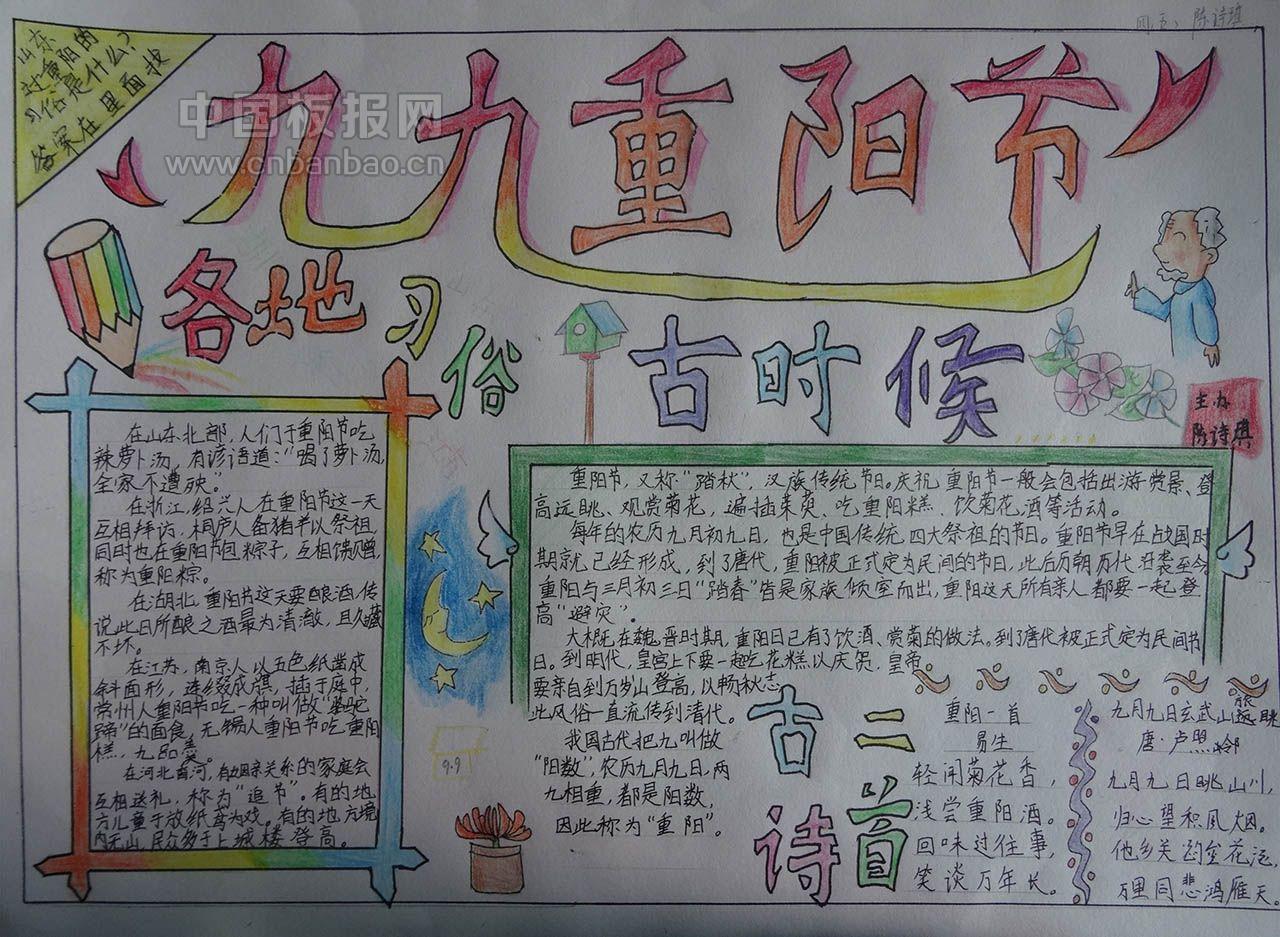 九月九日重阳节手抄报版面图