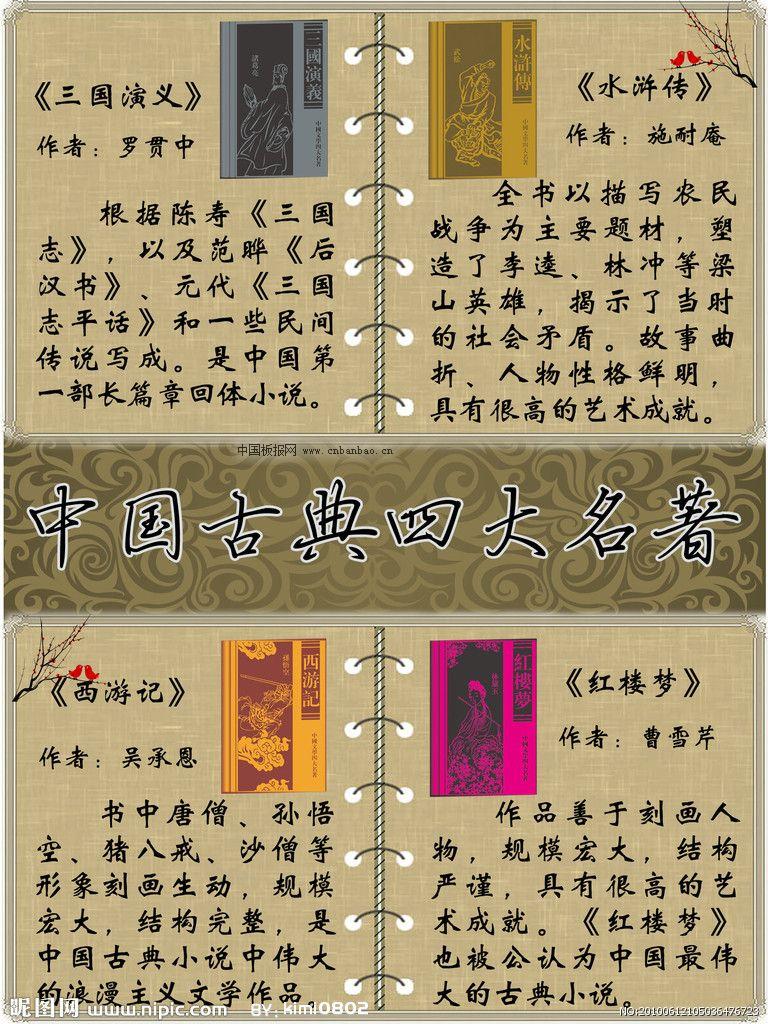 中国古典四大名著手抄报