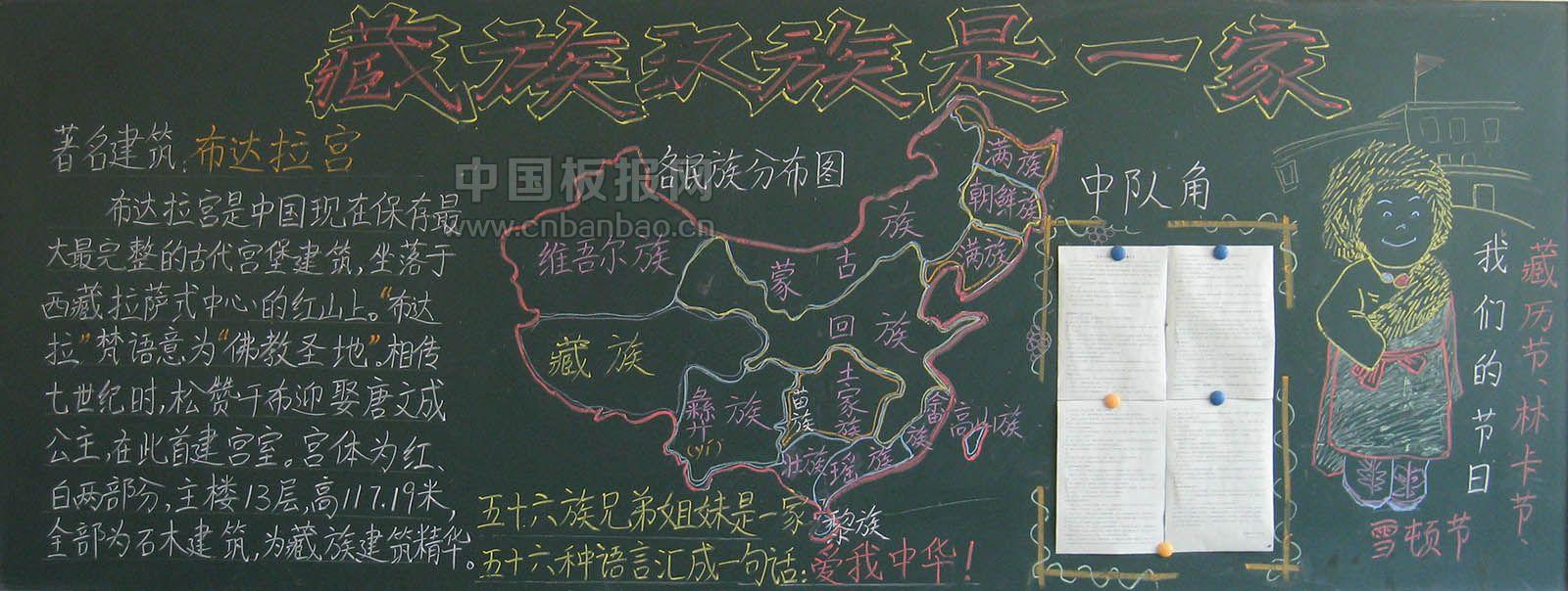 藏族汉族是一家黑板报