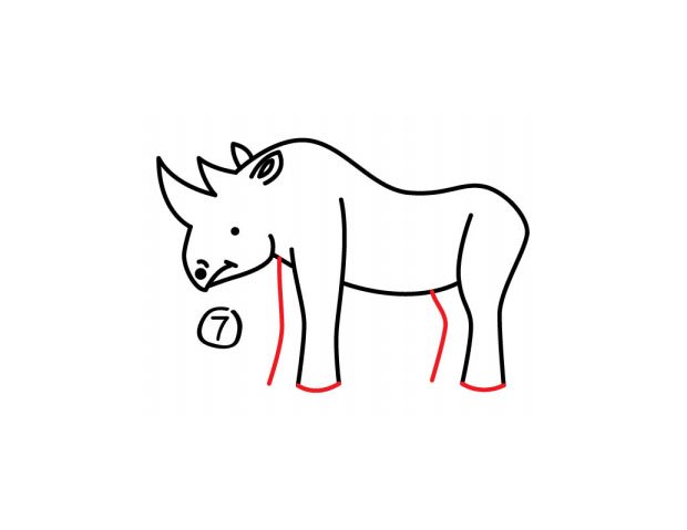 犀牛简笔画步骤图7