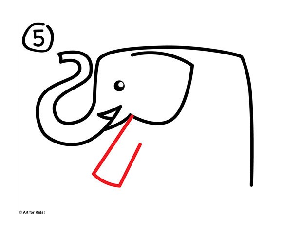 大象简笔画步骤图5
