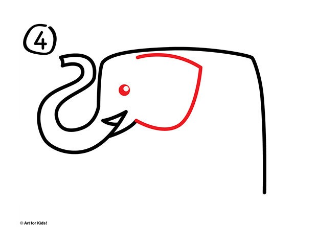 大象简笔画步骤图4