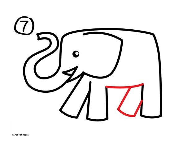 大象简笔画步骤图7