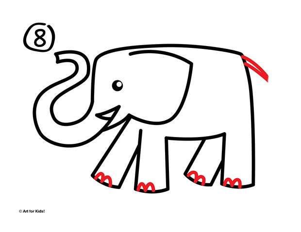 大象简笔画步骤图8