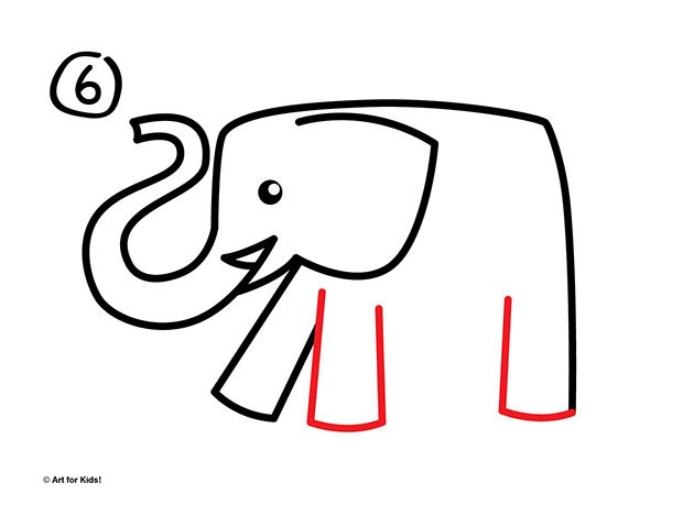 大象简笔画步骤图6