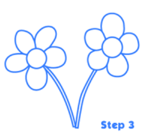 卡通花朵简笔画步骤图3