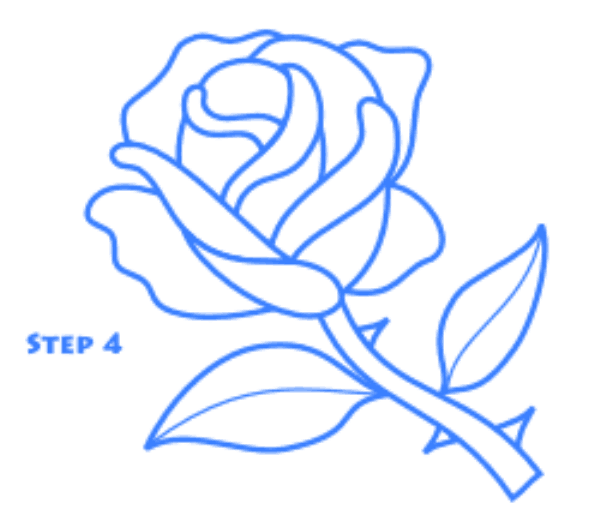玫瑰花简笔画步骤图4