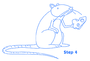 老鼠简笔画步骤图4