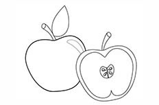 切开的苹果简笔画图片 切开的苹果怎么画
