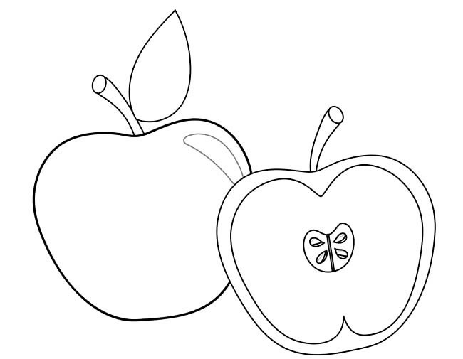 切开的苹果简笔画图片 切开的苹果怎么画