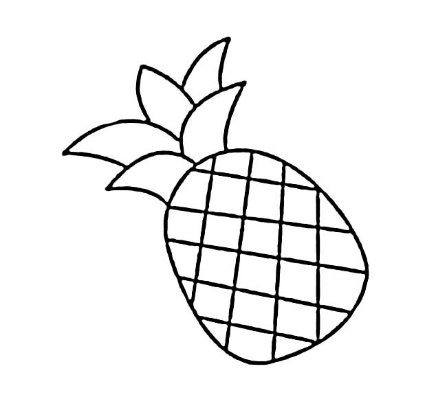 菠萝怎么画_菠萝简笔画图片