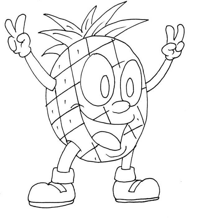 菠萝卡通人物简笔画图片