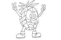 菠萝卡通人物简笔画图片