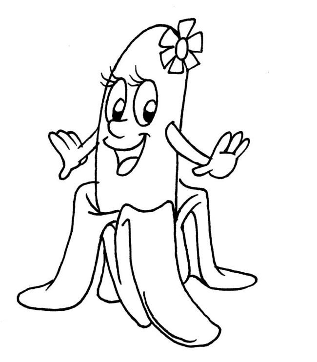 香蕉小姐简笔画图片 香蕉卡通人物怎么画