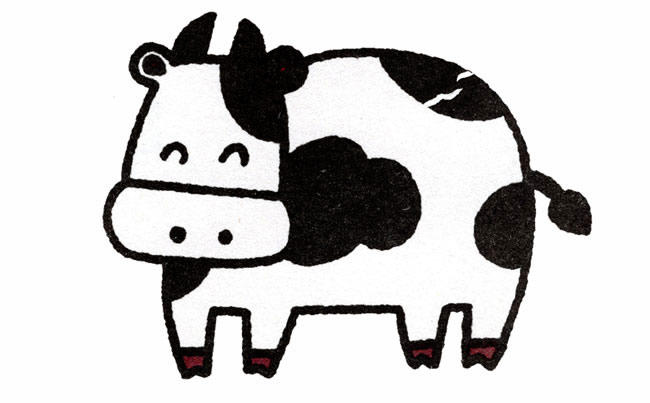 奶牛简笔画步骤图怎么画
