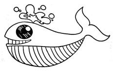 喷水的鲸鱼简笔画图片 鲸鱼怎么画