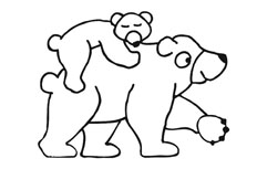 北极熊简笔画图片 北极熊妈妈带宝宝怎么画