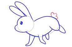 奔跑的兔子简笔画步骤图片大全