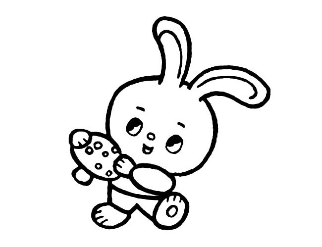 采蘑菇的小兔子简笔画图片_兔子怎么画