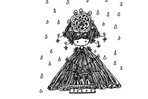 雨中的公主简笔画_雨中的公主怎么画