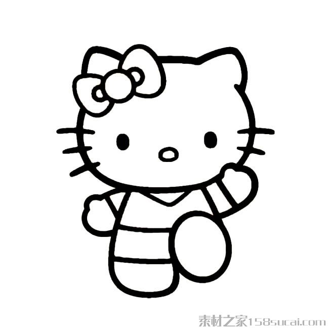 卡通凯蒂猫简笔画图片 Hello Kitty简笔画