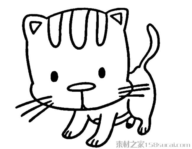 可爱猫咪简笔画图片 卡通猫简单画