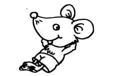 背躺着的小老鼠简笔画图片