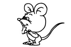 思考的小老鼠怎么画 可爱小老鼠简笔画图片