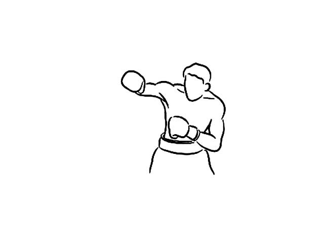 打拳击怎么画 拳击运动员简笔画图片