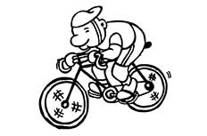 骑自行车简笔画_自行车运动员简笔画图片