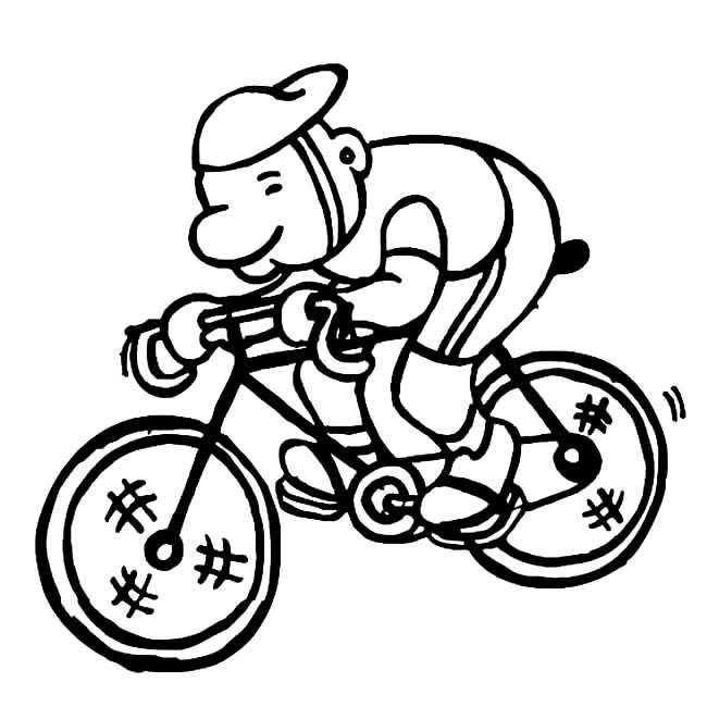 骑自行车简笔画_自行车运动员简笔画图片