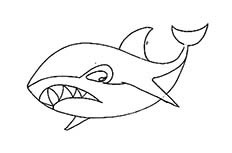 大白鲨简笔画图片 鲨鱼怎么画