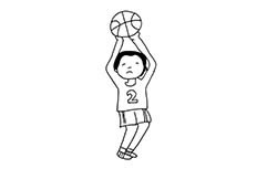 篮球运动员简笔画图片 小朋友投篮怎么画