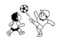 踢足球的两个孩子简笔画图片怎么画