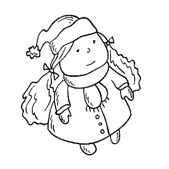 冬天的小姑娘简笔画图片 冬天的小姑娘怎么画