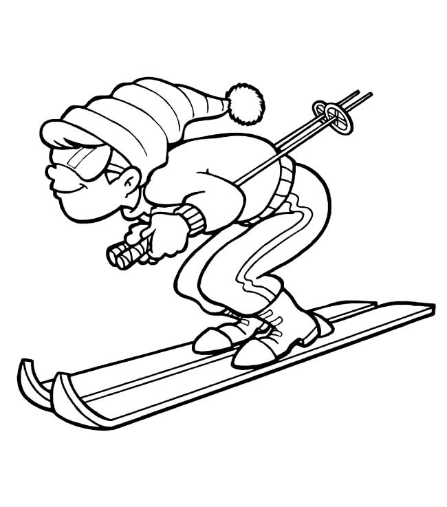 滑雪运动员人物简笔画图片怎么画