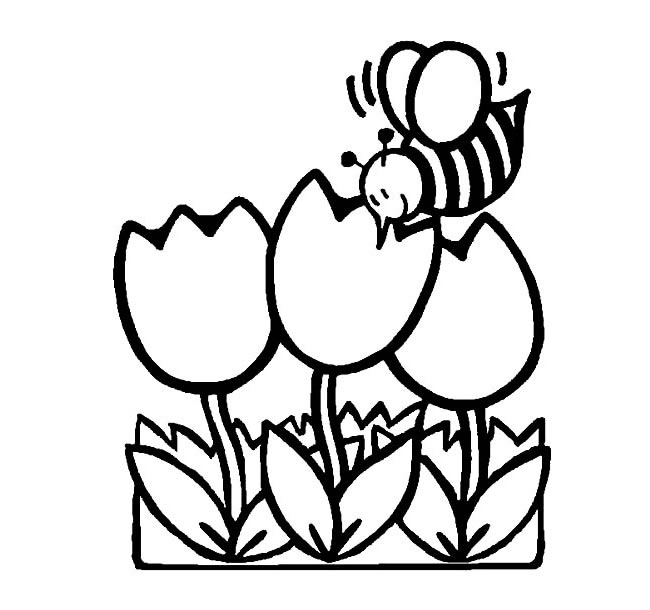 采花蜜的蜜蜂简笔画图片 采花蜜的蜜蜂怎么画