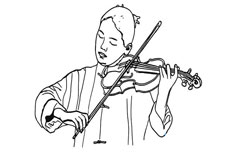 拉小提琴简笔画图片 拉小提琴的男人简笔画