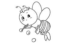可爱卡通蜜蜂简笔画图片 吹泡泡的蜜蜂
