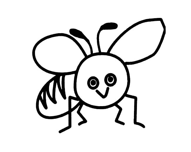 小蜜蜂简单画法 可爱小蜜蜂简笔画图片