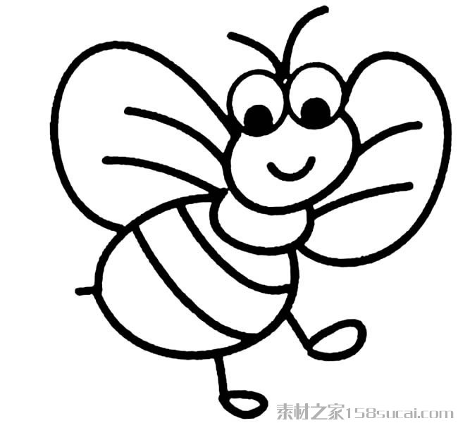 卡通小蜜蜂简笔画图片 勤劳的小蜜蜂怎么画