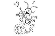 拉小提琴的蚂蚁简笔画图片怎么画