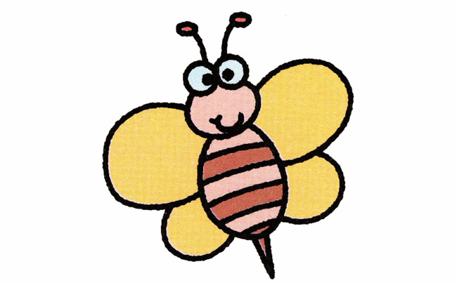 蜜蜂简笔画步骤图_可爱的蜜蜂怎么画