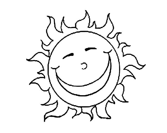 卡通笑脸太阳简笔画图片 火太阳怎么画