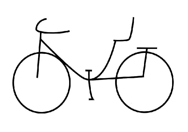 单人自行车简笔画图片 最简单的自行车简笔画